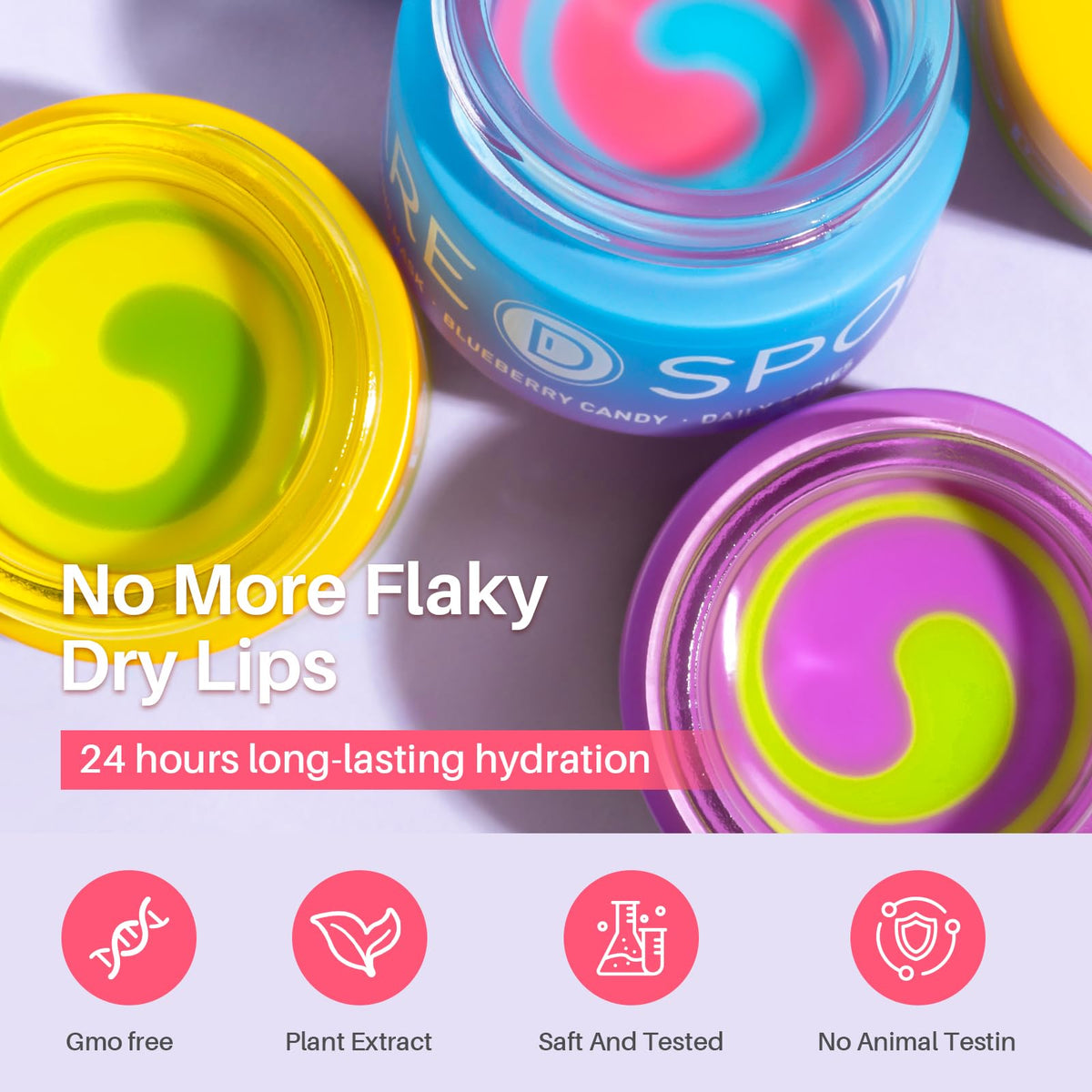 SPODARE close-up texture dual-color balm showing rich moisturizing finish