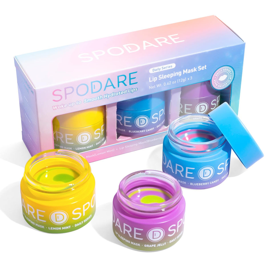 SPODARE front packaging trio showing three flavored jars and benefits