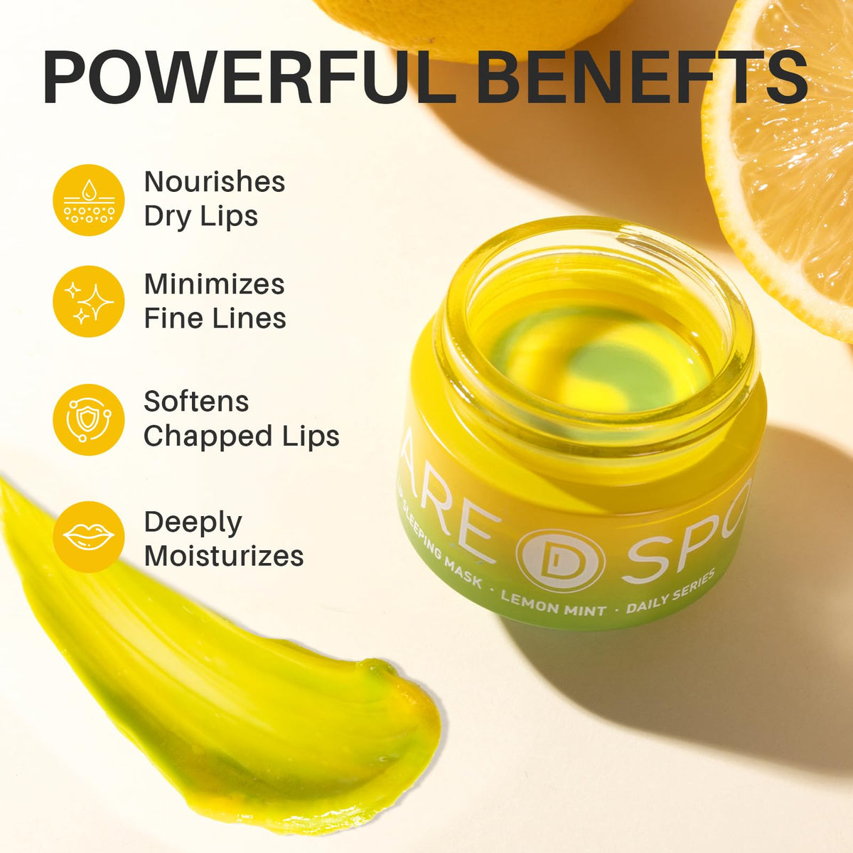 SPODARE grape jelly jar open showing glossy balm and hydration benefit