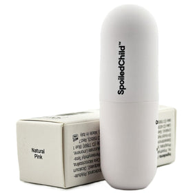 SpoiledChild applied on lips demonstrating natural pink tint benefit