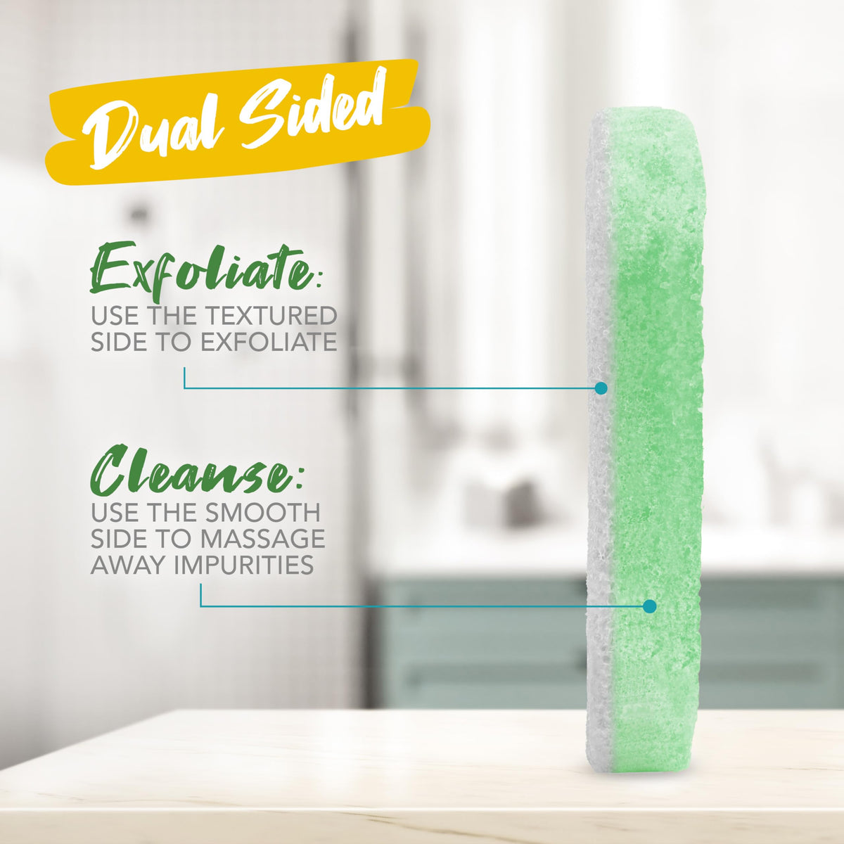 Product label close-up showing Spongeables ingredients and cruelty-free, vegan benefits