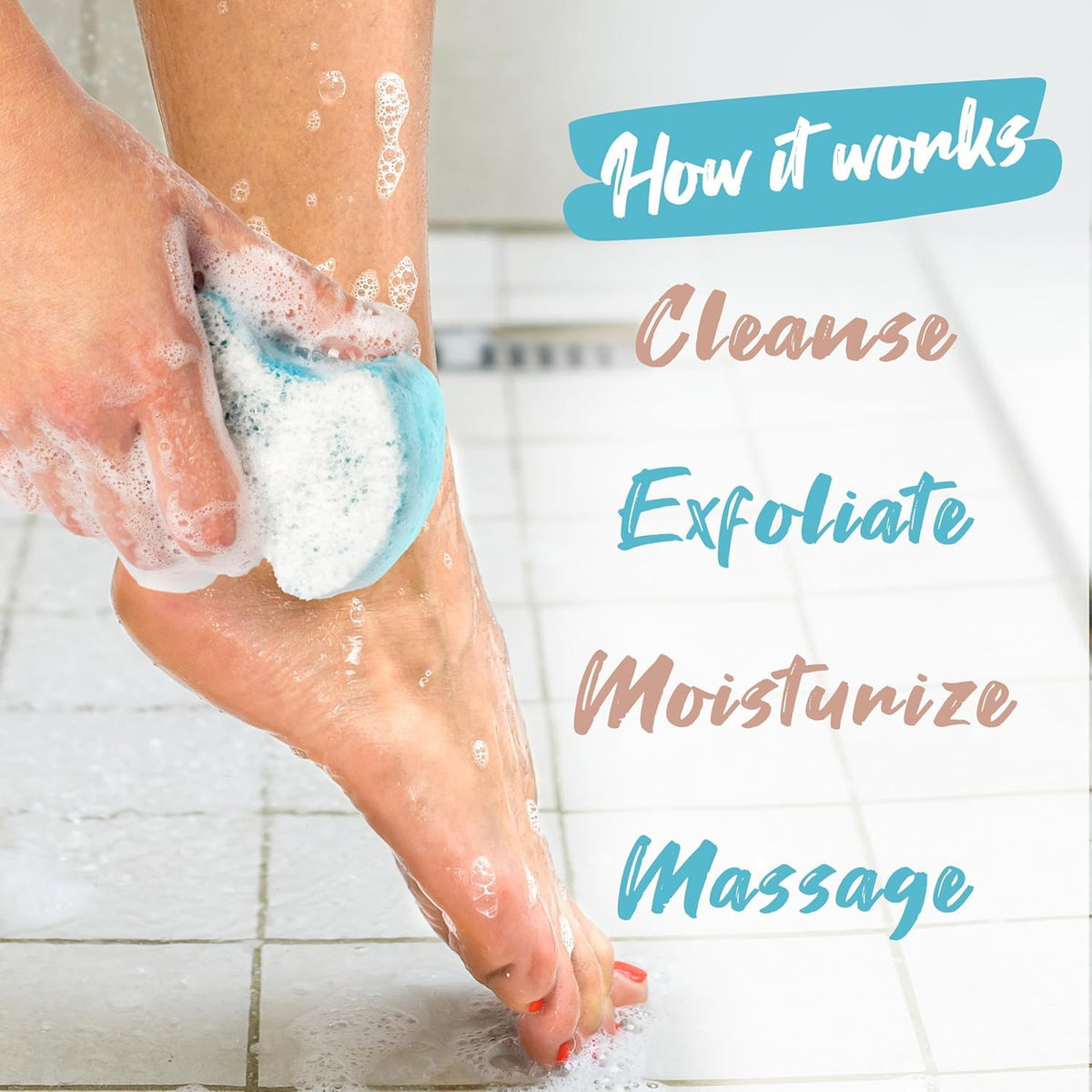 Spongeables creating creamy lather in shower for quick at-home spa benefit