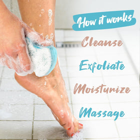Spongeables creating creamy lather in shower for quick at-home spa benefit