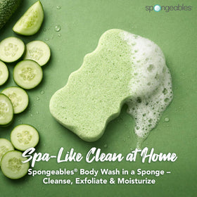Spongeables close-up of sponge texture highlighting dual-sided exfoliation benefit