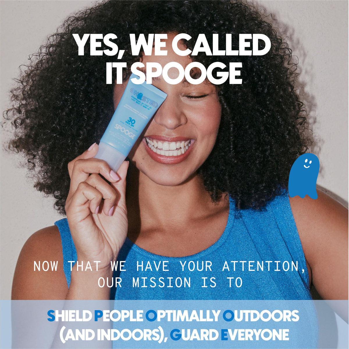 SPOOGE Ghosted ingredient label closeup highlighting zinc oxide and bisabolol benefits