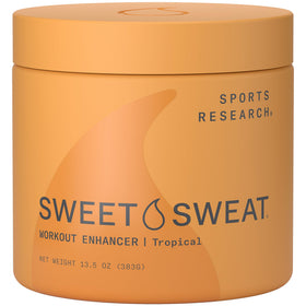 Sports Research jar front view showing tropical scent and clear use benefits