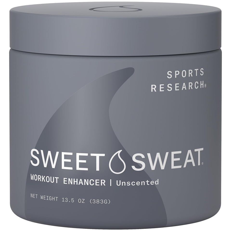 Sports Research Sweet Sweat front jar showing product and size benefit