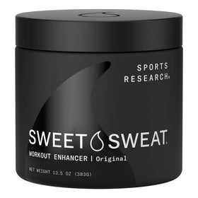 Sports Research jar front view showing Sweet Sweat gel and size benefit