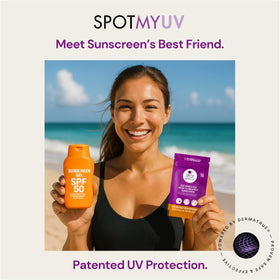 SPOTMYUV sticker close-up texture showing skin-like sensor benefit