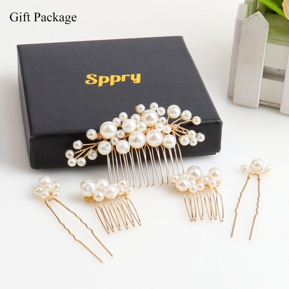 Sppry styled in wedding hair to add classic pearl elegance