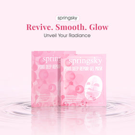 SPRINGSKY model wearing mask illustrating soothing overnight treatment