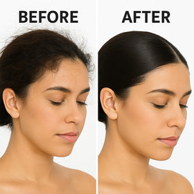 SPRINGSUGAR sleek hairstyle lifestyle image showing polished shine and tame flyaways