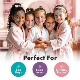Sprk Naturals party setup with masks showing easy, fun sleepover skincare