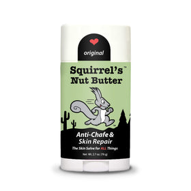 Squirrel's Nut Butter front packaging showing product and compact size benefit