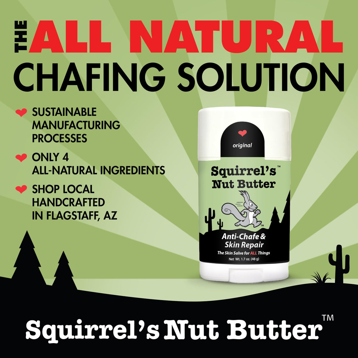 Squirrel's Nut Butter stick open for hands-free application and convenience