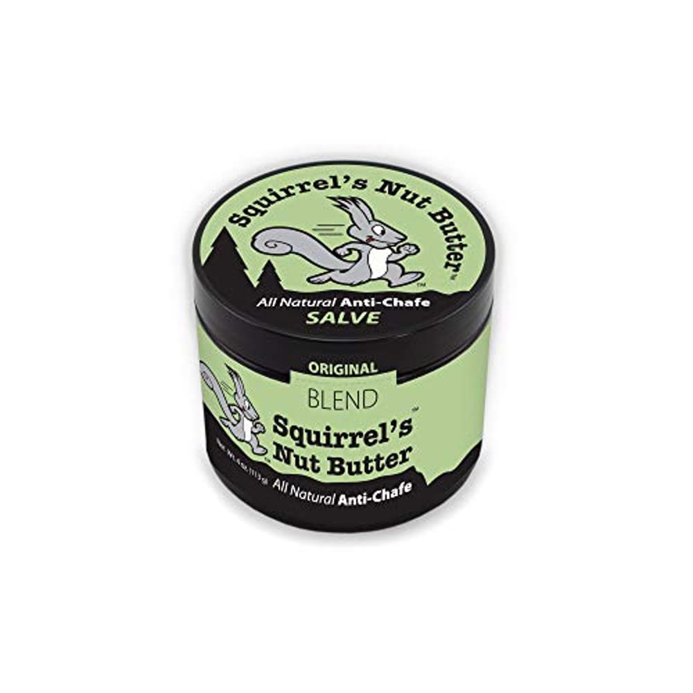 Squirrel's Nut Butter tub front packaging showing brand and size with clear product view