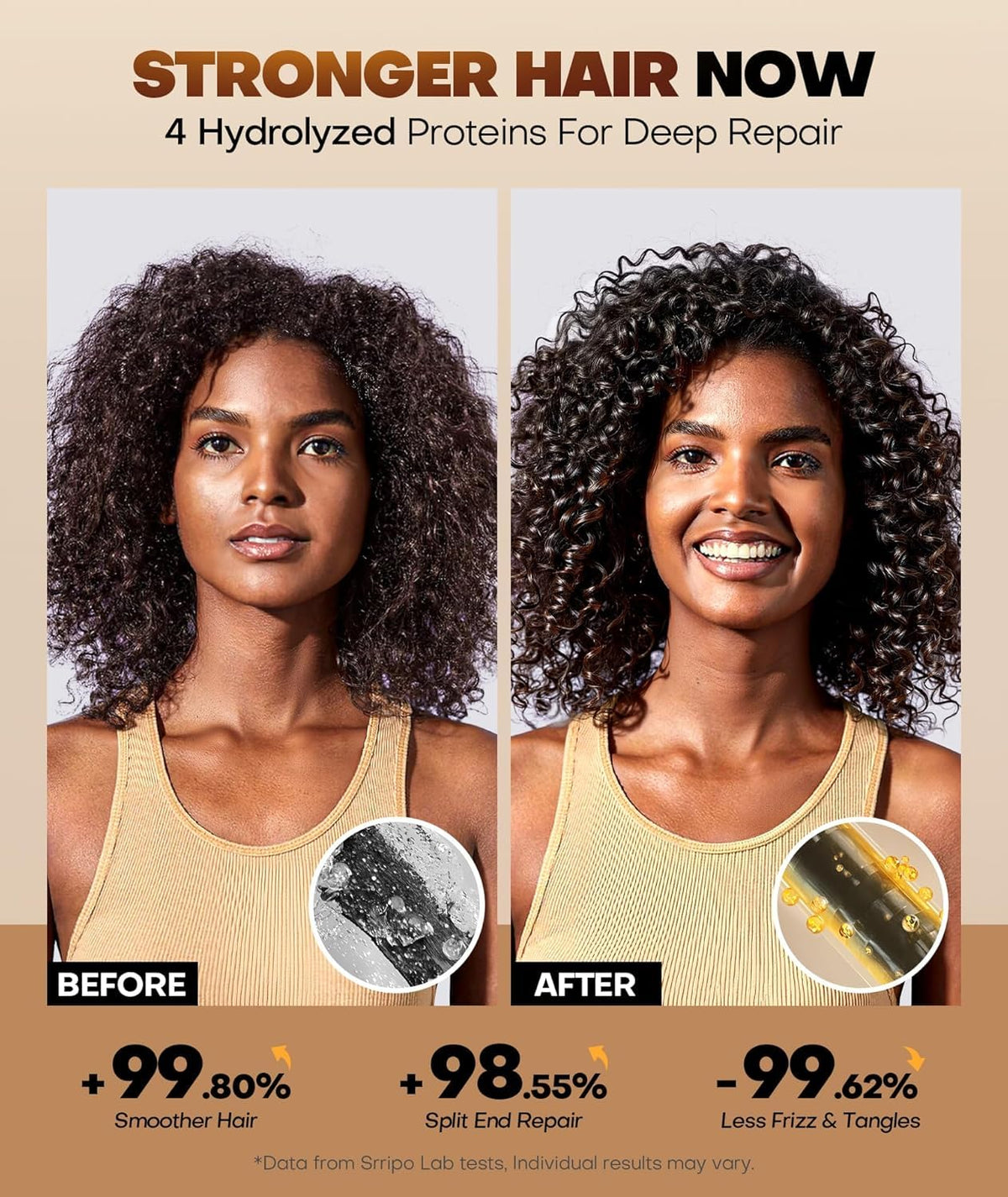 Srripo being applied to damp hair for deep conditioning benefit