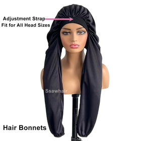 Ssawhair adjustable band detail showing stretch for secure, comfortable fit