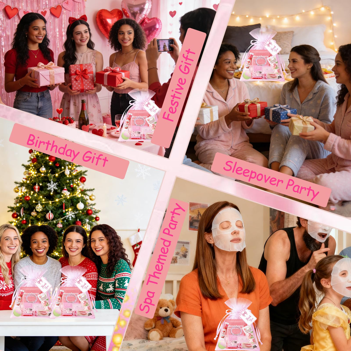 SSGP friends applying sheet masks together showing shared at home pampering