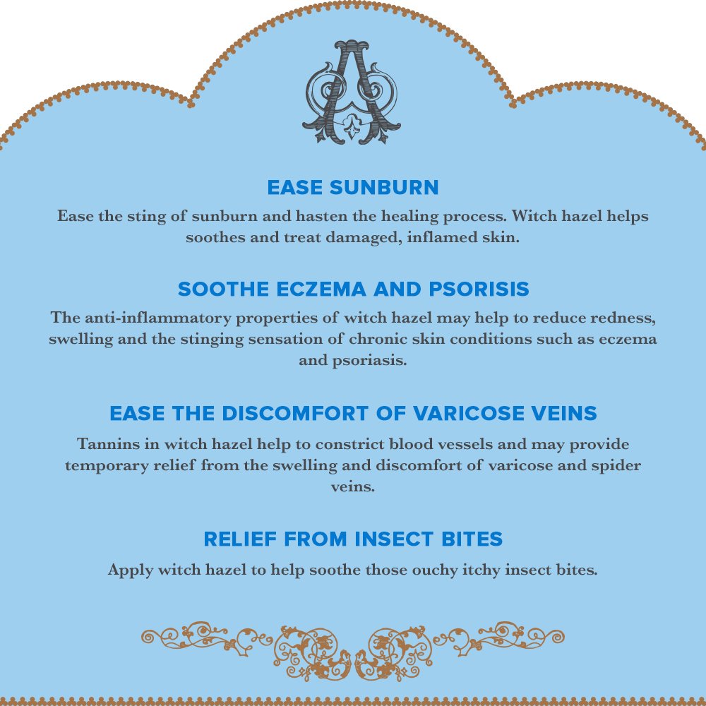 St Clare aloe and witch hazel ingredients emphasizing natural calming benefit