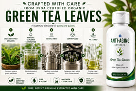 St. Croix Products bottle with organic tea leaves showing natural sourcing