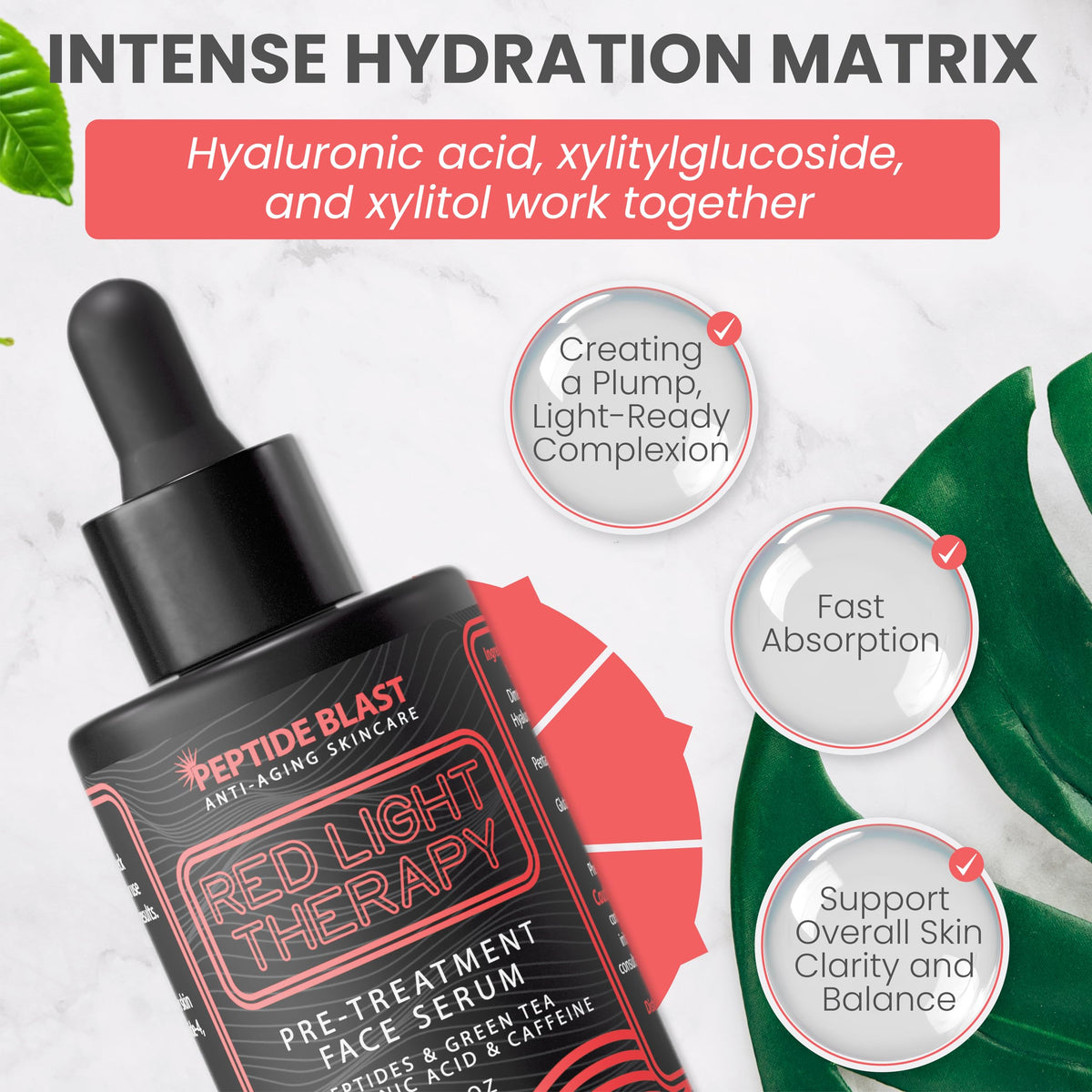 St. Croix Products serum being applied before a red light device session