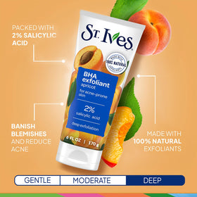 St. Ives Apricot scrub texture on hand, shows smooth exfoliation benefit