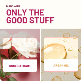 St. Ives argan oil and rose extract composition illustrating hydration