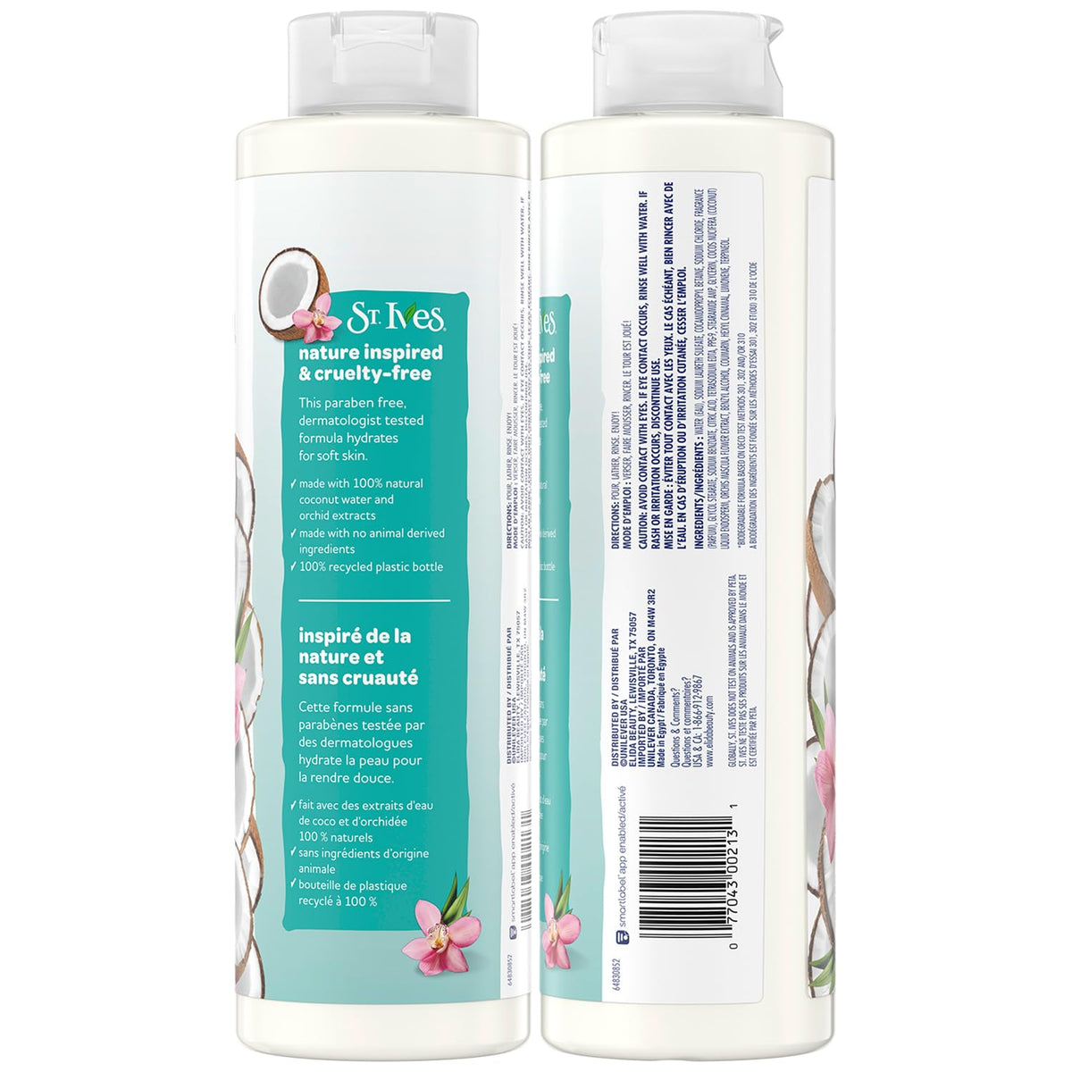 St. Ives back label with ingredients list and eco benefits visible