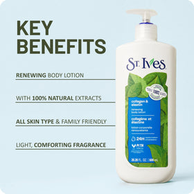 St. Ives bottle next to a ruler showing 21 fl oz scale for clear size reference