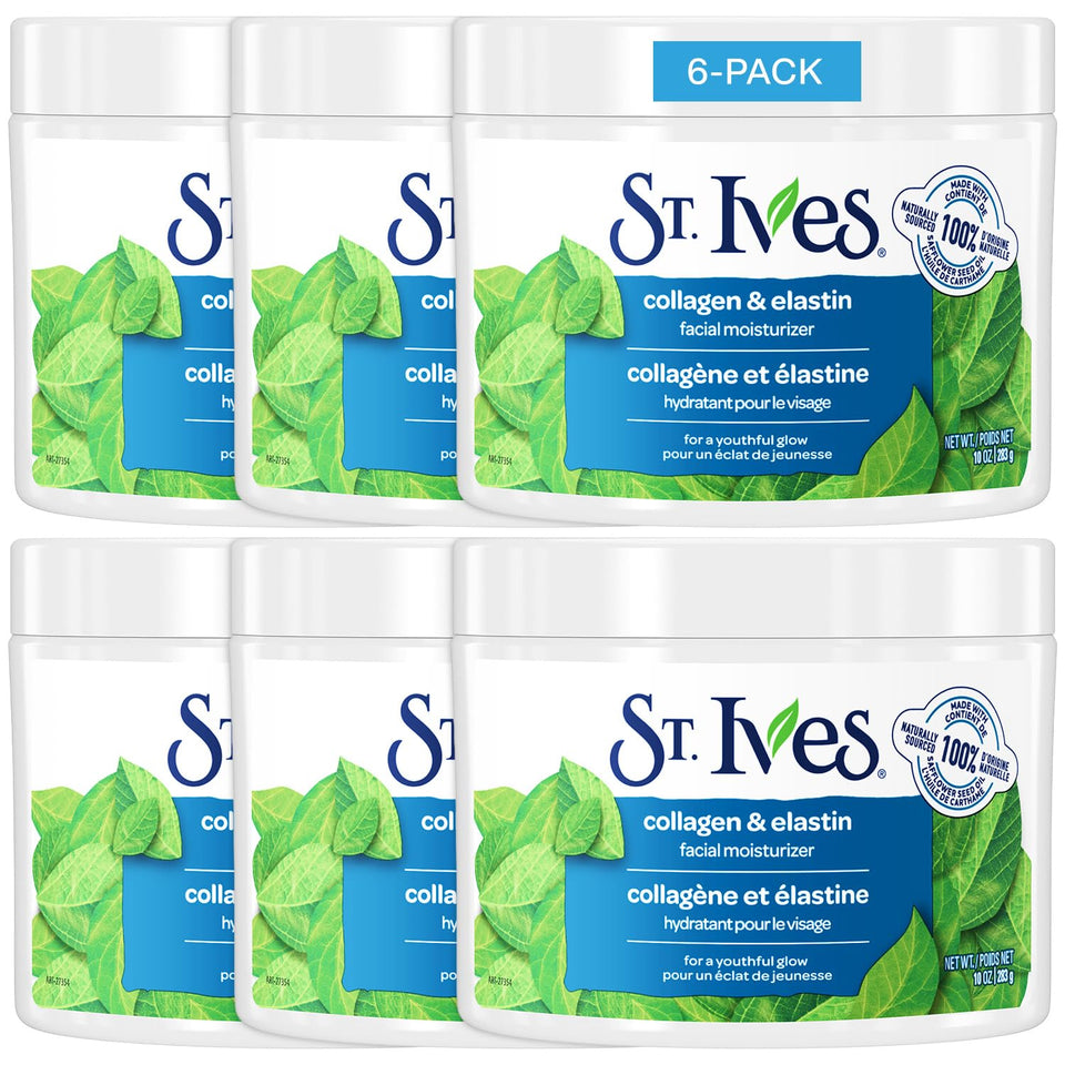 St. Ives front packaging showing six-pack jars and clear branding benefit: value