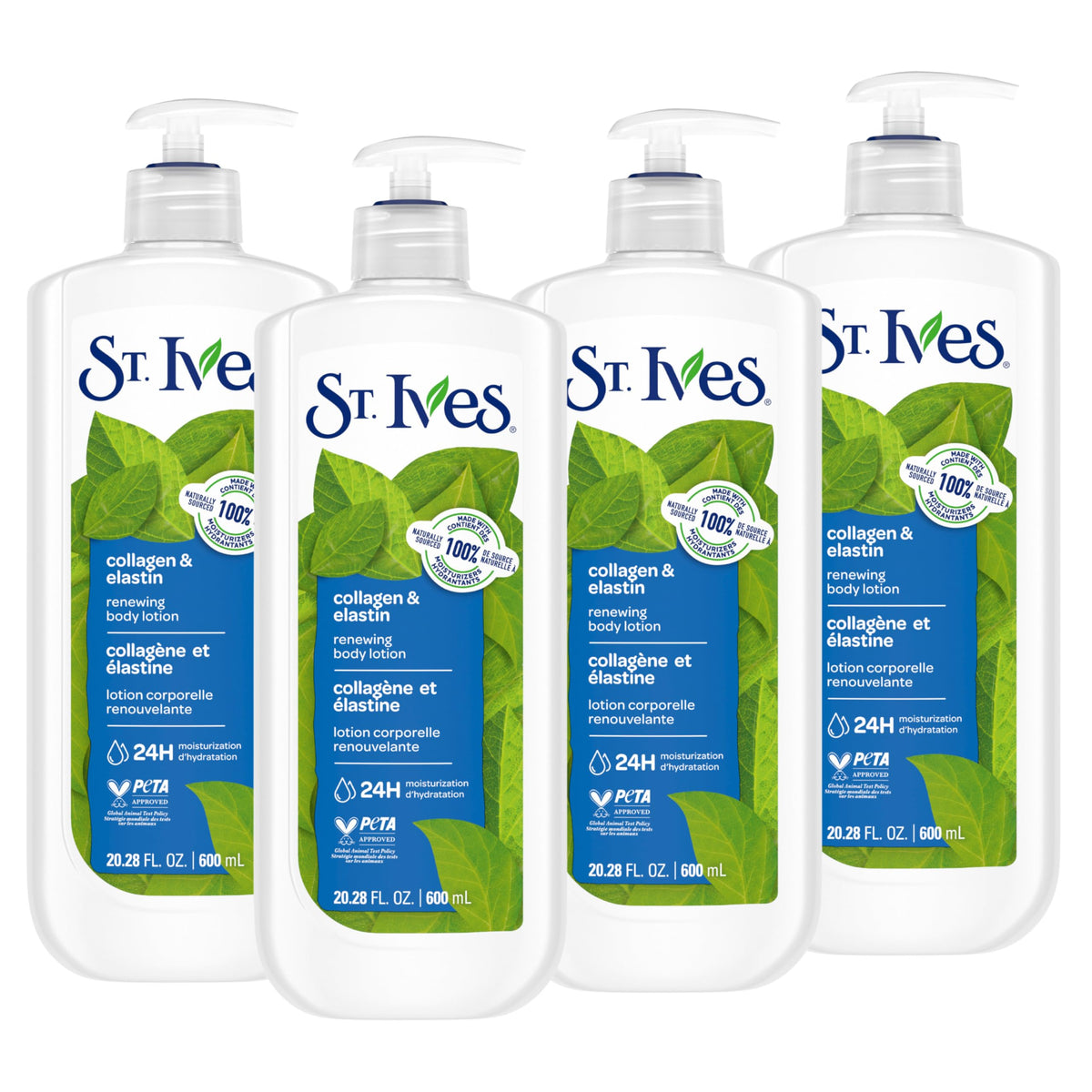 St. Ives front pump bottle showing label and size for easy identification and daily use