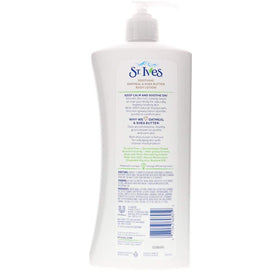 St. Ives close-up of lotion texture on hand highlighting creamy oatmeal shea hydration
