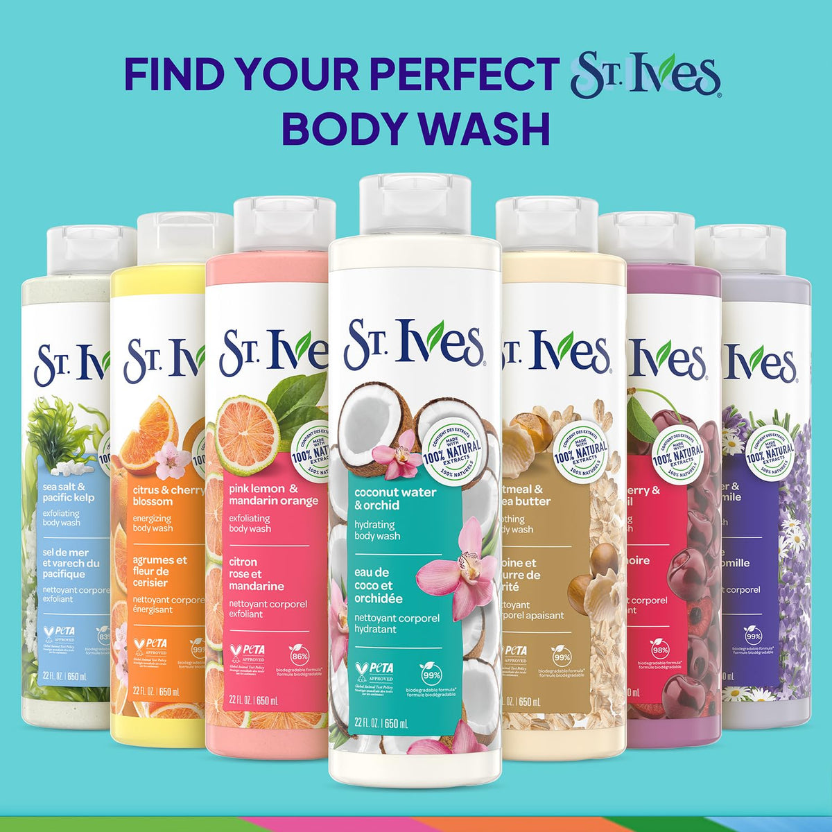 St. Ives orchid illustration detail emphasizing natural extract benefit