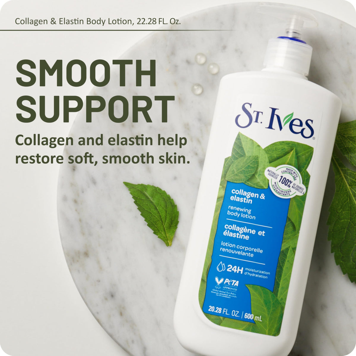 St. Ives pump close-up highlighting dispenser for convenient mess-free application benefit