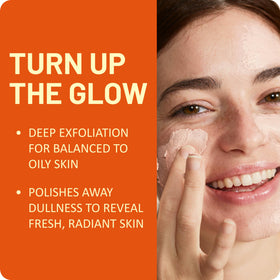 St. Ives scrub dispensed on hand demonstrating application benefit
