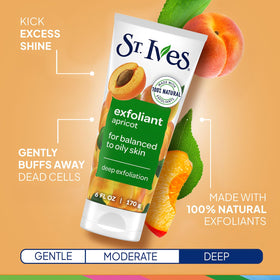 St. Ives tube beside a hand for size comparison showing travel-friendly 6 oz convenience