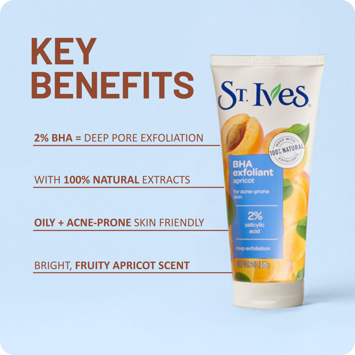 St. Ives walnut shell powder detail illustrating natural exfoliant power