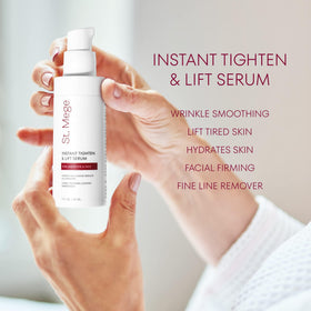 St. Mege applied under-eye demonstrating instant firming for smoother look