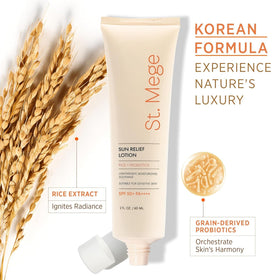 St. Mege texture close-up displaying lightweight lotion and quick absorption