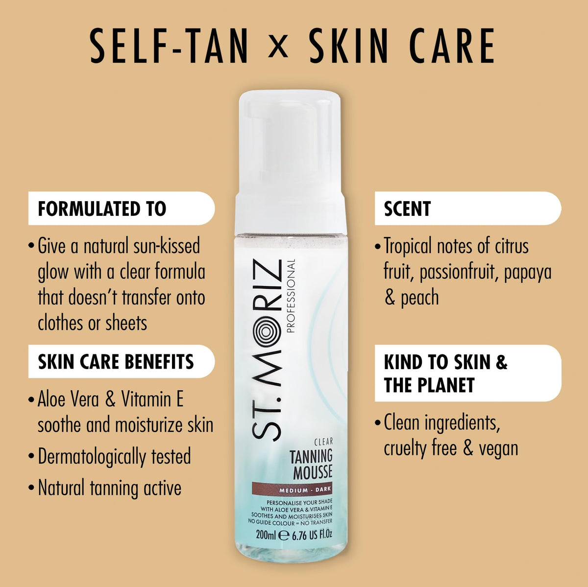 St Moriz close-up texture of clear mousse demonstrating fast-dry benefit