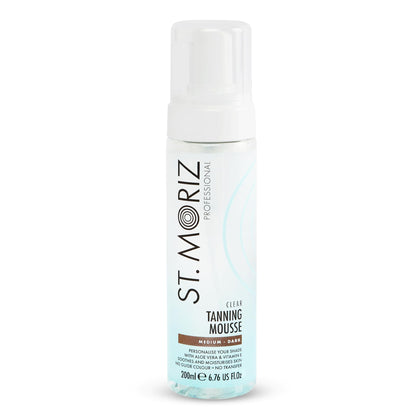 St Moriz front packaging showing clear mousse and 200ml benefit