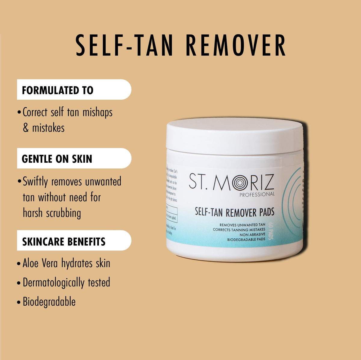 St. Moriz pad texture close-up demonstrating gentle, moist formula