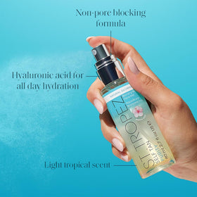 St.Tropez bottle beside hyaluronic acid ingredient illustrating hydration benefit