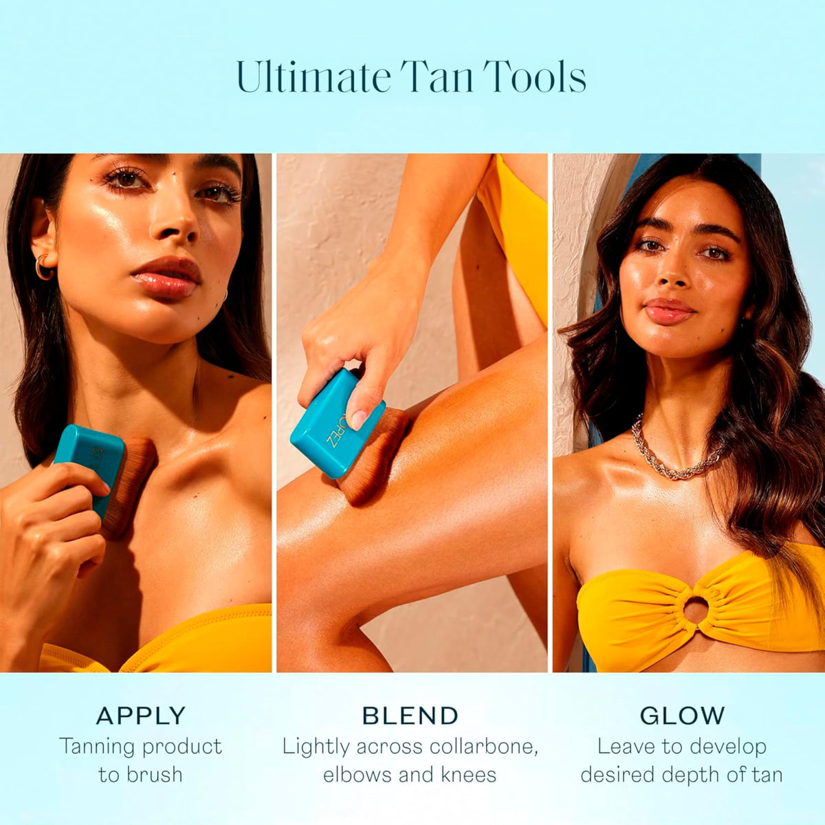 st.tropez kit arranged flatlay showing mousse, mitt and brush for an all-in-one routine