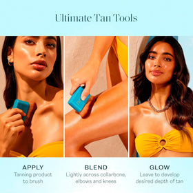st.tropez kit arranged flatlay showing mousse, mitt and brush for an all-in-one routine