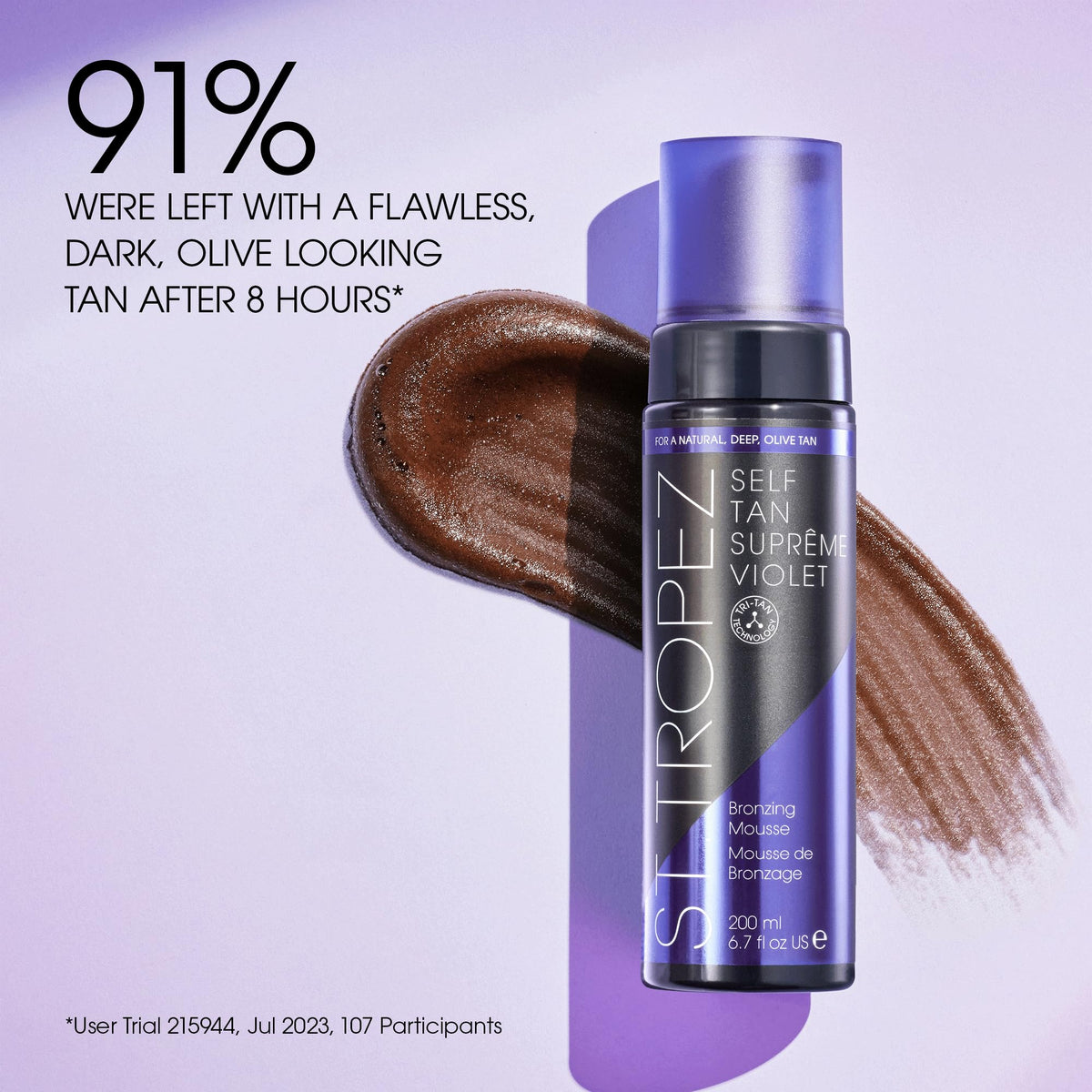 St.Tropez mousse dispensing from pump highlighting lightweight texture for smooth application