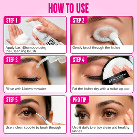STACY LASH full kit flatlay with tools visible for comprehensive extension and natural lash care