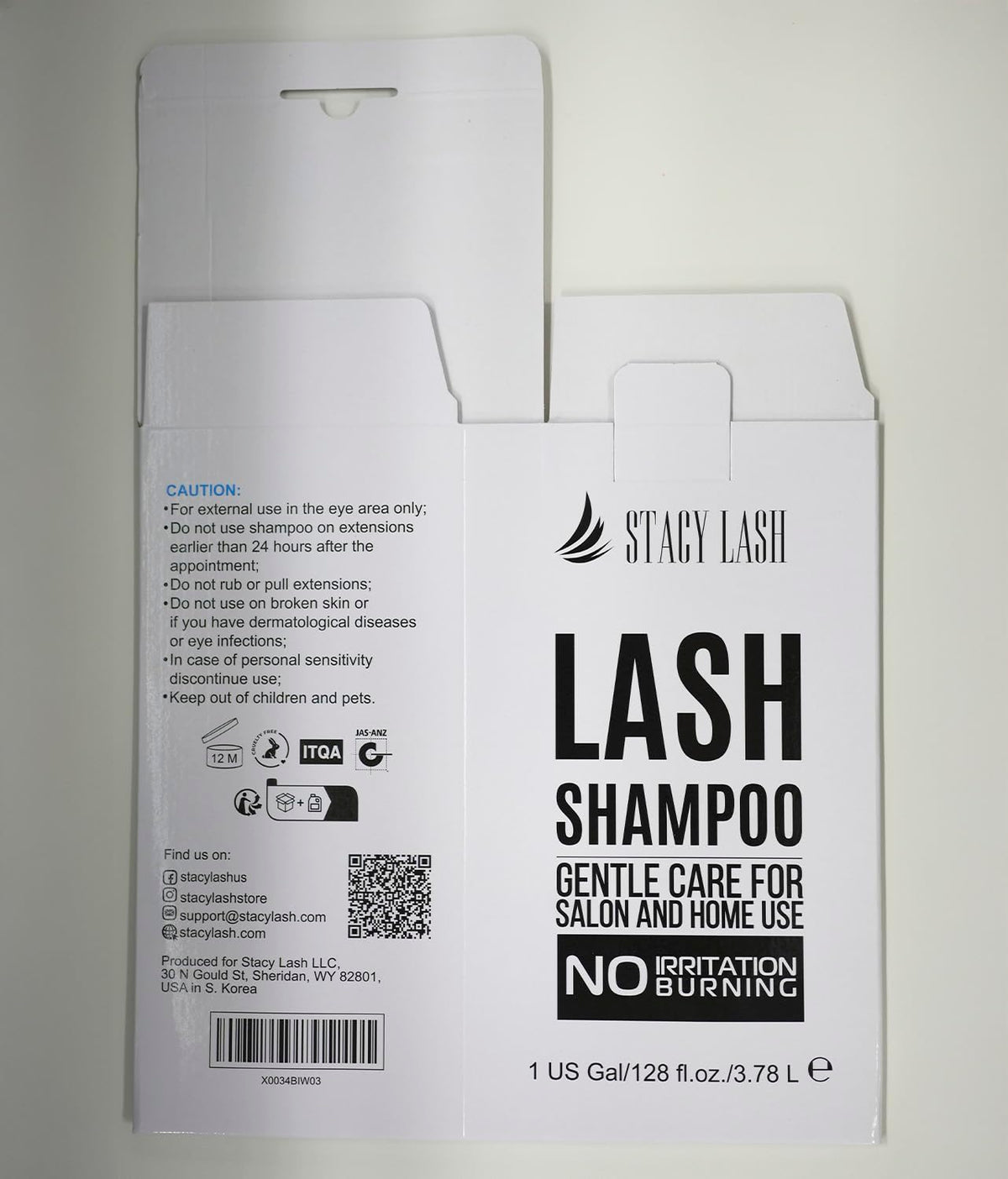 STACY LASH packaged takeaway kit with pump and cards for client aftercare