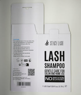 STACY LASH packaged takeaway kit with pump and cards for client aftercare